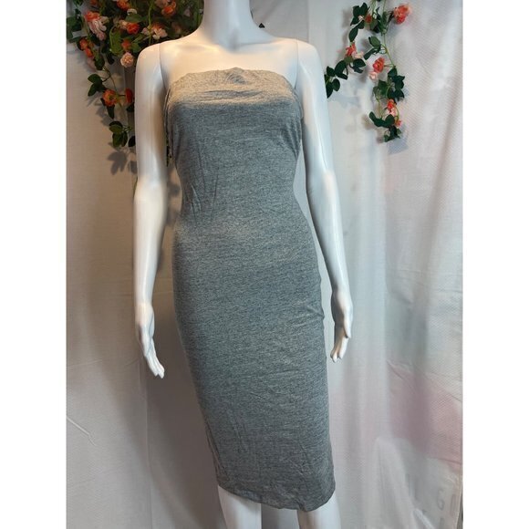 Rhianna Tube Dress - Cotton Blend Heather Grey Size Large RefFNB3‎ - Picture 3 of 13